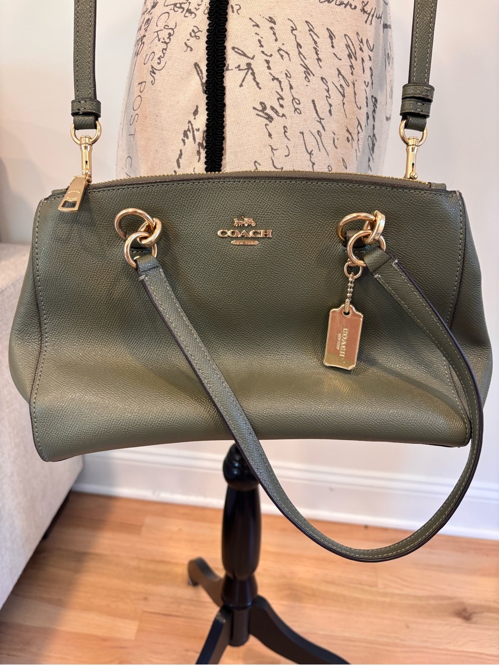 Coach Etta Carryall handbag in olive green color - Picture 2 of 12